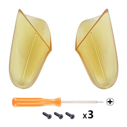 eXtremeRate Amber Yellow Replacement Handle Grips for Nintendo Switch Pro Controller, DIY Hand Grip Shell for Nintendo Switch Pro - Controller NOT Included - color: Clear Amber Yellow