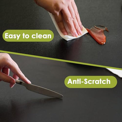 Black Table Cover Protector 60x16 Inch, 1.5mm Thick Heavy Duty PVC Table Pad, Waterproof Desk Mat & Dining Tablecloth, Cut to Fit Protector for Kitchen, Office Desk & Game Night Watch Soccer Party - size: 60" x 16" (Rectangular)