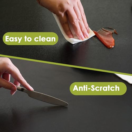 Black Table Cover Protector 60x36 Inch, 1.5mm Thick Heavy Duty PVC Table Pad, Waterproof Desk Mat & Dining Tablecloth, Cut to Fit Protector for Kitchen, Office Desk & Game Night Watch Soccer Party - size: 60" x 36" (Rectangular)