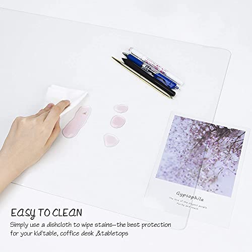 Clear Writing Desk Pad, 13’’x16” Heat Resistant Waterproof PVC Round Edge Durable Desk Protect Mat, Anti-Static Writing Mat Table Protector - size: 13"x16"