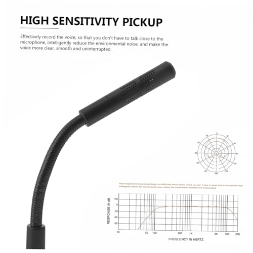 BESPORTBLE Desktop Microphone 3.5mm Black Plastic Adjustable Meeting Mic | Stable Pedestal Base, Simple Plug-And-Use Operation, Suited for Live-Streaming and Singing Sessions