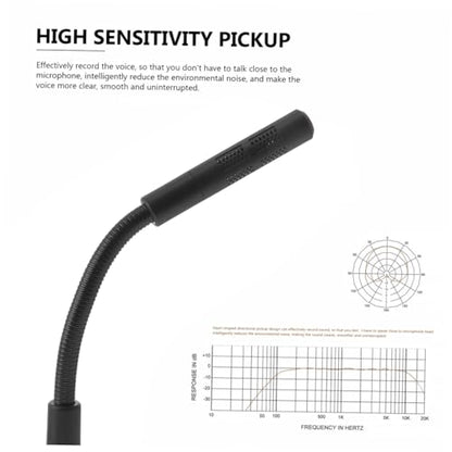 BESPORTBLE Desktop Microphone 3.5mm Black Plastic Adjustable Meeting Mic | Stable Pedestal Base, Simple Plug-And-Use Operation, Suited for Live-Streaming and Singing Sessions