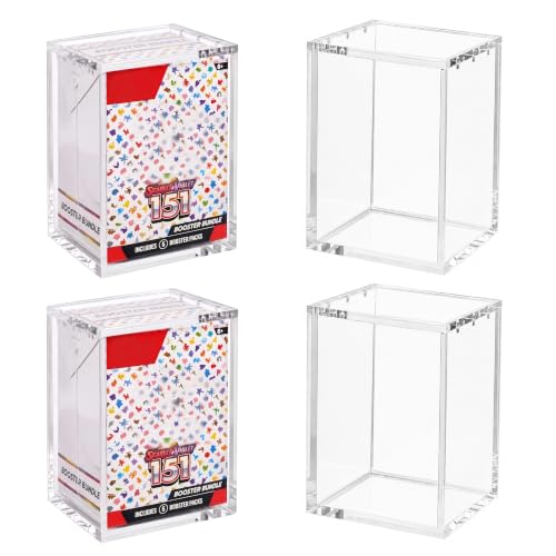 4-Pack Booster Bundle Acrylic Case, Original-Height, Not for Taller Boxes | 5mm clear acrylic, 3.4 x 2.6 x 4.3 in interior, Magnetic lid, Not for Perfect Order, Ascended Heroes or Chaos Rising - size: (4-Pack)Booster Bundle Case