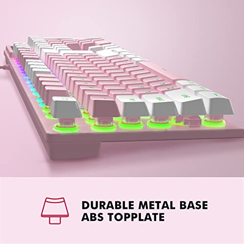 NPET K10 Wired Gaming Keyboard, RGB Backlit, Spill-Resistant Design, Multimedia Keys, Quiet Silent USB Membrane Keyboard for Desktop, Computer, PC（Lotus）