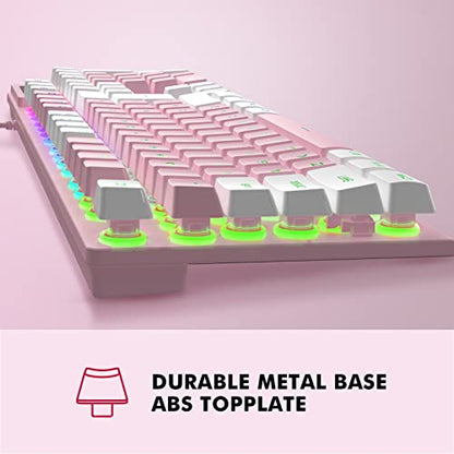NPET K10 Wired Gaming Keyboard, RGB Backlit, Spill-Resistant Design, Multimedia Keys, Quiet Silent USB Membrane Keyboard for Desktop, Computer, PC（Lotus）