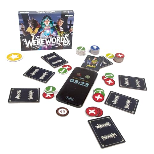 Bezier Games Werewords | Fast 5-Minute Word-Guessing Social Deduction and Bluffing Family Game | Hidden Roles and Voting | 4-10 Players