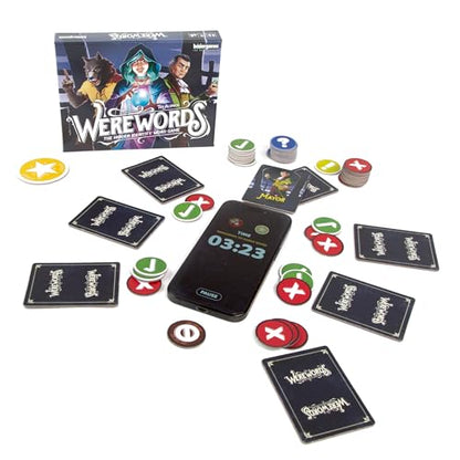 Bezier Games Werewords | Fast 5-Minute Word-Guessing Social Deduction and Bluffing Family Game | Hidden Roles and Voting | 4-10 Players