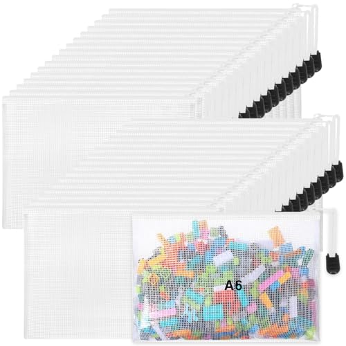 Jetec 32 Pcs Mesh Zipper Bags Bikini Organizer,White,7.5 x 5 Inch - color: White, size: 7.5 x 5 Inch
