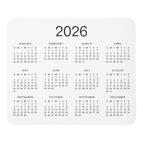 2026 Calendar Happy 2026 Yearly Calendar Mousepad Mouse Pad Teacher Gifts 9.5"x8" Color:Happy New Year - color: Happy New Year, size: 9.5"x8"