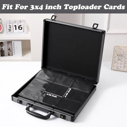 Azamou Toploader Binder for Trading Cards, Hard Cases, Holds 216 Toploaders, 9 Pocket Sleeves for 3" x 4" Cards (Gray 216-Toploaders) - color: Gray 216-Toploaders