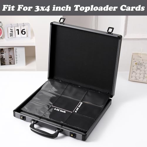 Azamou Toploader Binder for Trading Cards, Hard Cases, Holds 216 Toploaders, 9 Pocket Sleeves for 3" x 4" Cards (Gray 216-Toploaders) - color: Gray 216-Toploaders