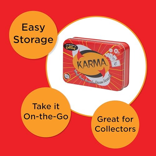 KARMA Tin Playing Cards Games for Kids, Family Games Night, Travel Game | Collectors Tin, Award Winning, Family Game Night, Travel Games, Playing Cards, Screen-Free - style: Karma