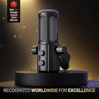 FIFINE AmpliTank TANK6 USB/XLR Dynamic Podcast Microphone for Vocal | Home Studio Streaming Mic, Mute Button, Monitoring Headphone Jack, Gain Knob, Metal Material, for Broadcast Recording - size: TANK6