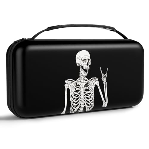 NPOOYI Carrying Case for Nintendo Switch OLED 2021/2017, Hard Shell Cover | Hard Shell Protective Switch Case, Portable Travel Storage Bag with Pockets and Game Holder for Console Joy-Con & Accessories - color: Skeleton