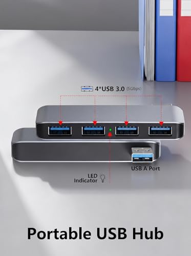 Left USB Hub, Cable-Free USB Splitter,Portable USB Hub for Laptop | One-hand Operation & Device Protection,Plug and Play,cordless integrated design,5Gbps High Speed Transfer - style: Left USB 3.0 Hub