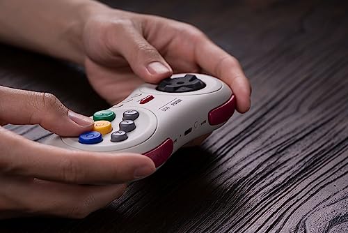 8Bitdo M30 Bluetooth Controller for Switch, Windows and Android, 6-Button Layout for SEGA’s Classic Games (White) - color: White