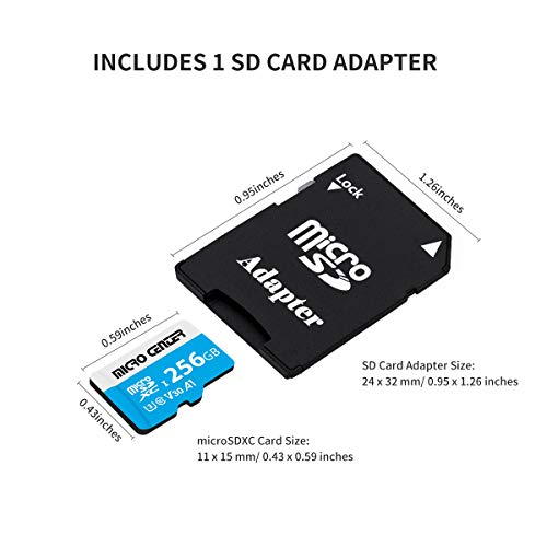 Micro Center Premium 256GB microSDXC Card, Nintendo-Switch Compatible Micro SD Card, UHS-I C10 U3 V30 4K UHD Video A1 Flash Memory Card with Adapter (256GB) - size: U3 A1 - 256GB
