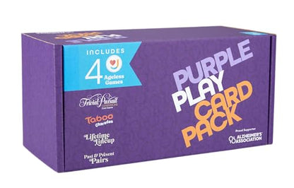 Ageless Games Purple Play Card Pack – Limited Edition Card Game Bundle for Seniors & Family - Alzheimer's Association Charity Games for Memory Care & Multigenerational Fun - style: Purple Play Card Pack