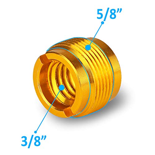 4 PCS Gold Colour Adapter for HyperX QuadCast Mic, Blue Yeti, Rode, Razer, Shure and Most USB Microphone, Shock Mount, Boom Arm Screw Thread Adapter 5/8" Male to 3/8" Female Screw Adapter by YOUSHARES - color: 4PCS