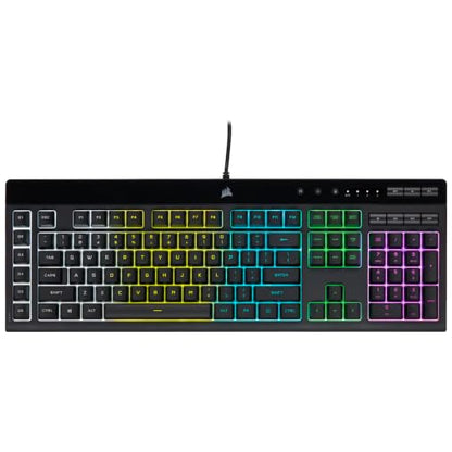 Corsair K55 PRO LITE RGB Wired Membrane Gaming Keyboard (5-Zone Dynamic RGB Backlighting, Six Macro Keys with Stream Deck Integration, IP42 Dust and Spill Resistant, Dedicated Media Keys) Black
