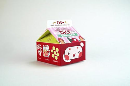 1985 Games Cherry Cat Milk Carton Dice Set – Milk Carton-Inspired Dice for DND | TTRPGs & Tabletop Roleplaying - color: Cherry