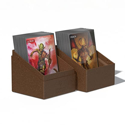 Ultimate Guard RTE Boulder 100+, Deck Case for 100 Double-Sleeved TCG Cards, Brown, 97% Renewable, Made in Germany, Secure & Durable Storage - color: Brown