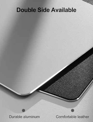 Vaydeer Hard Metal Aluminum Mouse Pad Clear Modern Smooth Magic Ultra Thin Double Side Design Mouse Mat Waterproof Fast and Accurate Control Compatible for Gaming and Office, Silver, 9.05X7.08 Inch - color: Silver, size: 9.1L x 7.1W inches