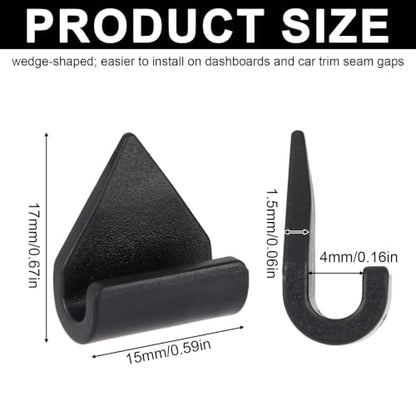 NQEUEPN 12pcs Car Trim Cable Clips, ABS Wedge-Shaped Hidden Cable Organizer Clips Wire Management Cord Holder for Vehicle Interior Phone Chargers Dash Cams Easy Installation (Black)