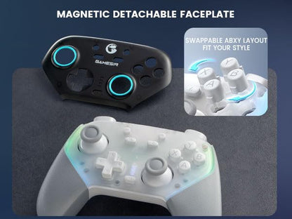 GameSir Super Nova Wireless Gaming Controller for PC/Switch/iOS/Android, Hall Effect Stick & Trigger, RGB Lighting, Swappable ABXY, Detachable Faceplate, 1000mAh with Charging Dock - Black&White” - color: Black&White