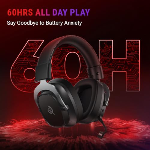 QCY Heroad VT200 Gaming Headset for PC: 53mm Neodymium Drivers - Detachable Noise Canceling Microphone - 2.4G/Bluetooth 6.0/Wired - Compatible for PS4/PS5, Switch, Xbox - 7.1 Surround Sound - color: Sliver