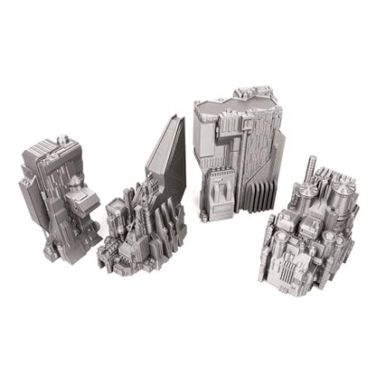 6mm Sci-Fi Cityscape Bundle 4 - Tabletop Terrain for Miniatures Games Such as Epic Battletech Adeptus Titanicus (Bundle 4) - size: Bundle 4 without Hexes