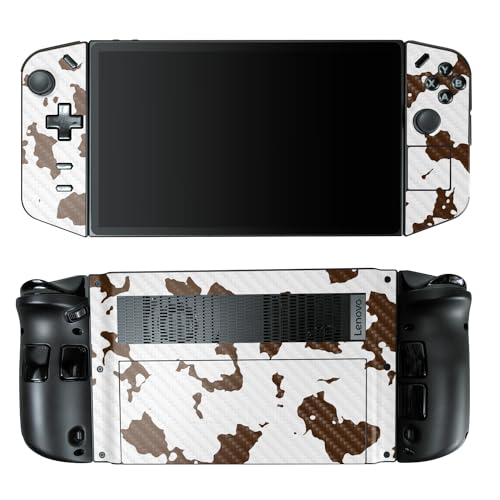 Carbon Fiber Gaming Skin Compatible with Lenovo Legion Go - Brown Cow - Premium 3M Vinyl Protective Wrap Decal Cover - Easy to Apply | Crafted in The USA by MightySkins - color: Brown Cow, style: Carbon Fiber Textured Finish
