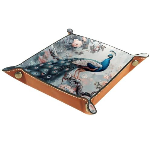Peacock Flower Dice Tray Dice Rolling Tray Folding Dice Holder for Dice Games, Like RPG, DND and Other Table Games - color: Multi 14
