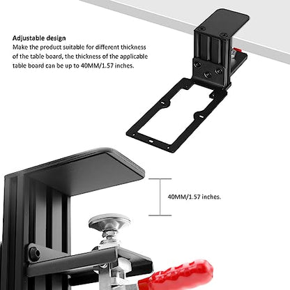 Hikig Steel Clamp-on Flight Stick Desk Mount Bracket Designed for Turtle Beach VelocityOne Flightstick & Logitech G Extreme 3D Pro Joystick, Adjustable Desk Mount Holder (Flight Stick Not Included)