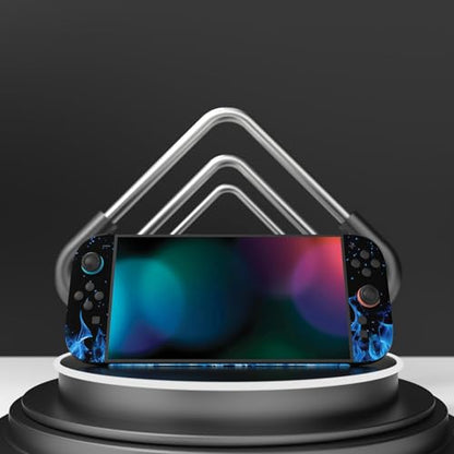 PlayVital for Nintendo Switch 2 Skin Full Set (2-Pack) - Protective Vinyl Decal Stickers for Switch 2 Console, Joycons, Handle Grips & Dock | No Residue, Anti-Scratch - Blue Flame - color: Blue Flame
