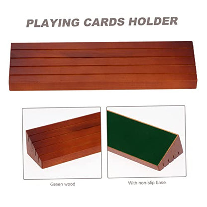 1pc Wood Game Card Organizer Rack Slots Portable Storage for Compact Design Easy to Clean for Game Enthusiasts