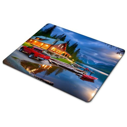 Square Mouse Pad Lake,Gaming Mouse Pads for Desk,Soft Computer Waterproof Non-Slip Mouse Mat - color: Lake