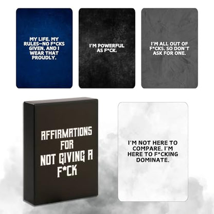 Isaac Liev Affirmations for Not Giving a F*ck - 50 Bold Daily Motivation Cards for Confidence, Boundaries & Unapologetic Self-Love - Adult Sweary Quotes - style: Not Giving a F Affirmation