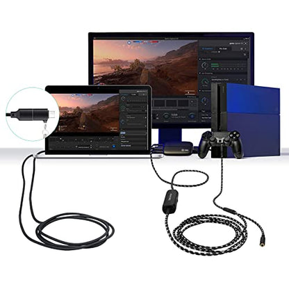 USB C Cable for Elgato 4K S, 4K X, HD60 S/S+, HD60 X Game Capture Card | USB 3.0 10Gbps Data Transfer, Super Fast Charging Cable with Adapter, Nylon Braided 6.6ft Long