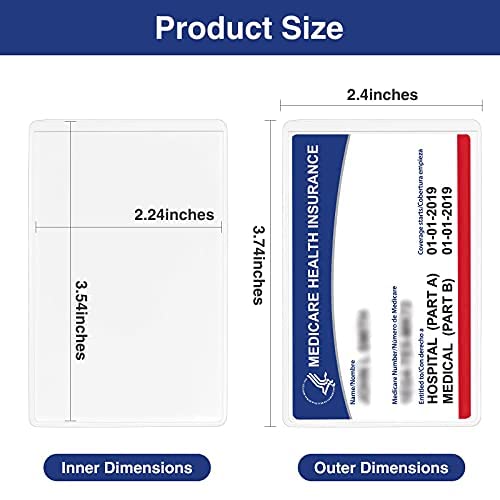 Sooez 10 Pcs New Medicare Card Holder Protector Sleeves, 12Mil Card Sleeves | PVC Clear Soft Social Security Card Protector, Waterproof Medicare Card Protector for New Medicare, Credit, Business Card