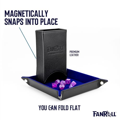 FanRoll Fold Up Dice Tower: Black, Role Playing Game Dice Accessories for Dungeons and Dragons - color: Black
