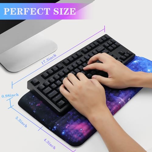 Computer Keyboard Stand with Wrist Rest, Ergonomic Tilted Keyboard Holder - Keyboard Riser with Wrist Pad - Keyboard Tray Support for Office Home - Black Starry Night - color: Keyboard Stand-black Starry Night