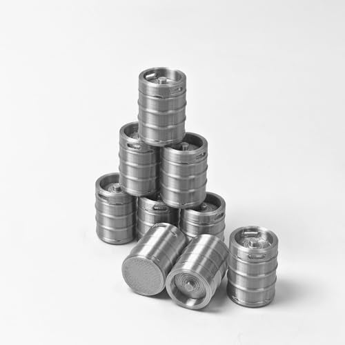 1:24 Scale Barrel Props, 9-Piece Model Scenery for Adults | 9-piece gray industrial keg set, detailed 3D print. Model scenery accessory, tabletop terrain & diorama craft for adults. - size: 1:24