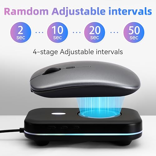Mouse Mover, Quiet Ultra Slim Mouse Jiggler, Black | USB-C Plug & Play, No Detection Risk,Mover to Prevent Screen Lock,Customizable Timer & RGB Lights,for Office,Home,Remote Work - color: Black 01