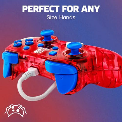 PDP Gaming Rock Candy Wired Power Nintendo Switch Pro Controller, Officially Licensed Lite/OLED Compatible Gamepad, Super Mario (Red) - color: Mario Punch