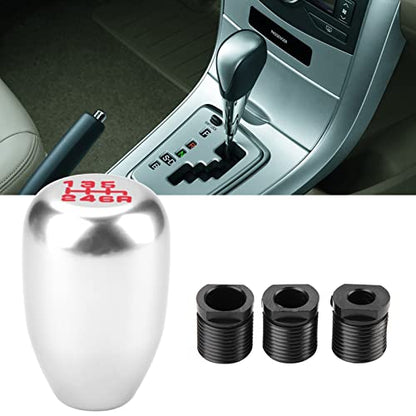 Dweekiy 2.25 Inch Silver Universal Manual Gear Shift Knob - Direct Replacement 6 Speed Shifter Head with Adapters for Most Cars - color: Silver