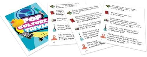 Outset Media Pop Culture Trivia Game - Party Game - Family Game - Travel Game - Fun and Easy to Play - 1200 Trivia Questions - For 2 or More Players - Ages 12+