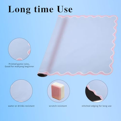 American Mahjong Mat with Non Slip Backing Smooth Surface 31.5"x31.5" Mahjong Mats for Table, Poker, Board Games, Dominoes and More (Blank Pink) - color: Blank Pink