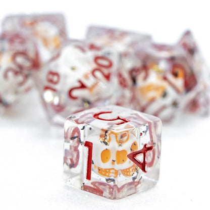 Sage's Portal Familiars and Reagents Resin DND Dice Set Polyhedral Dice Set for Dungeons and Dragons RPG Tabletop TTRPG (Animated Skull) - color: Animated Skull