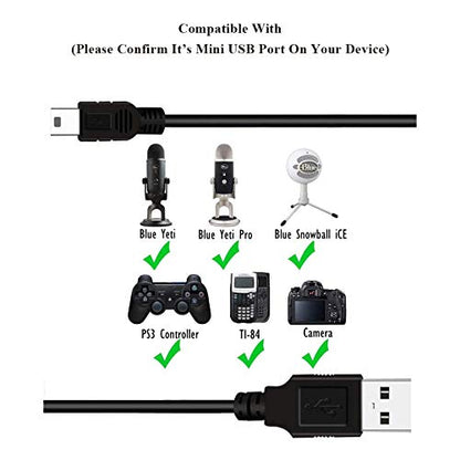 Replacement Mini USB Cable Charger Charging Power Cord for OneTouch Verio IQ Blood Glucose Monitoring System Meter,PS3 Controller, MP3, Dash Cam, Garmin GPS,USB A to mini-B Data Transfer Cable & More - size: 3 feet, style: 1-Pack